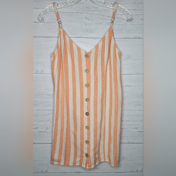 SHOW ME YOUR MUMU Orange and White Striped Button Down Dress Size Small - Picture 1 of 5